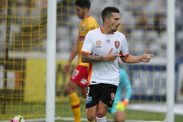 Jamie Maclaren, pictured during his time at Brisbane Roar, has been described as a "natural goalscorer". Pic: Getty