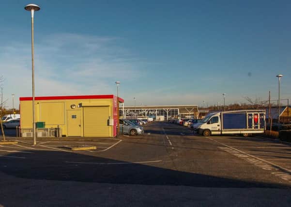 Tesco car park at Hardengreen, where plans have been drawn for a new drive-thru McDonalds to be built.