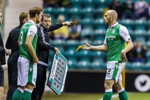 Gray, pictured being replaced by Steven Whittaker, has found game-time limited. Pic: SNS