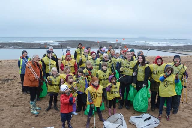 People helping out at the North Berwick Big Beach Clean in October 2017. Picture: contributed