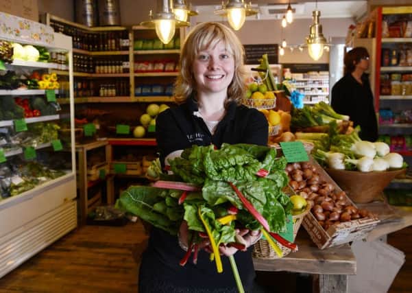 Staff member Beth Fisher at Earthy Food Stores, Canonmills. 
Pic Neil Hanna