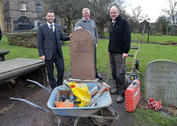 William Purves funeral directors fixed the damaged grave of Greyfriars Bobby's master John Gray