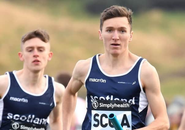 Jake Wightman in action during the Great Edinburgh Country 4x1000m relay