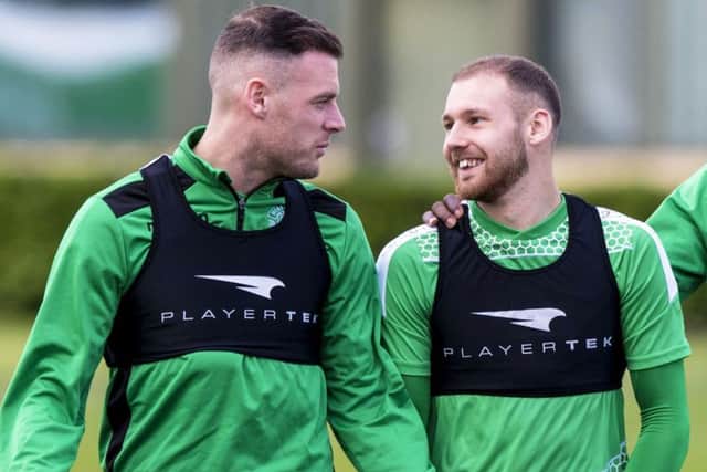 Anthony Stokes, left, and Martin Boyle, right, have been disciplined by Hibs. Pic: SNS