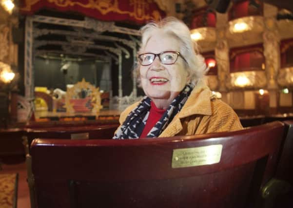 Rita Campling sitting in her dedicated seat at the King's Theatre