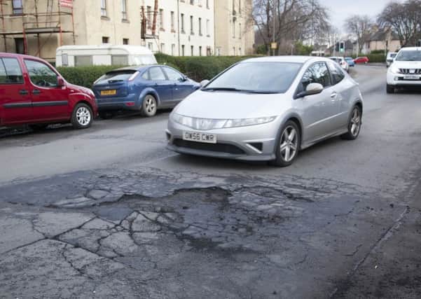 Potholes in Sleigh Drive, Craigentinny