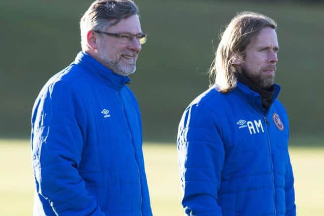 Hearts manager Craig Levein with assistant MacPhee