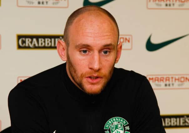 Hibs captain David Gray faces up to three months on the sidelines. Picture: Scott Louden