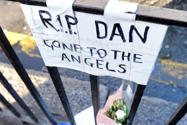 Tributes are being left for Darren Greenfield at Waverley Steps. Picture by Lisa Ferguson