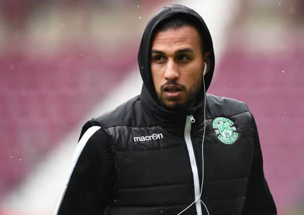 Faycal Rherras believes he has joined the better team despite Hibs' defeat by Hearts. Pic: SNS