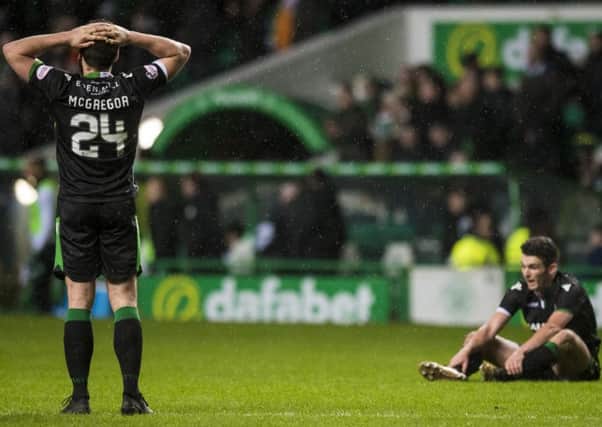 Darren McGregor and John McGinn are left frustrated by Hibs' defeat at Celtic Park