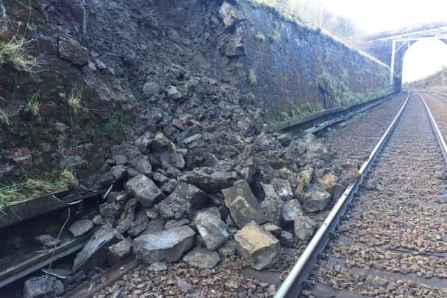 The landslip happened just west of the Winchburgh Tunnel in West Lothian. Picture: ScotRail Alliance