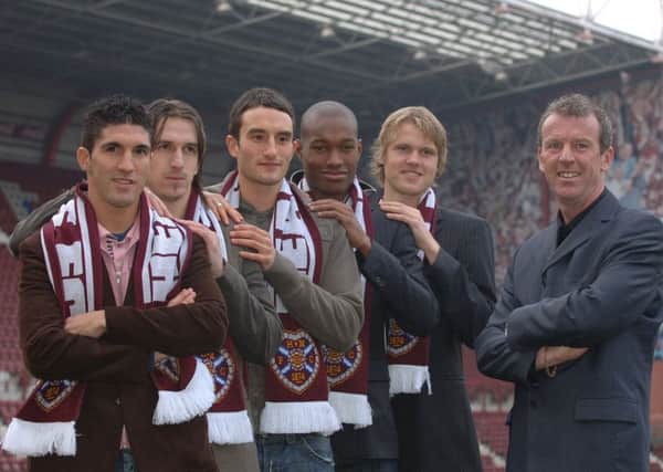 Graham Rix, far right, with some of his new signings made just prior to this game. From left, Bruno Aguiar, Mirsad Beslija, Chris Hackett, Jose Goncalves and Juho Makela