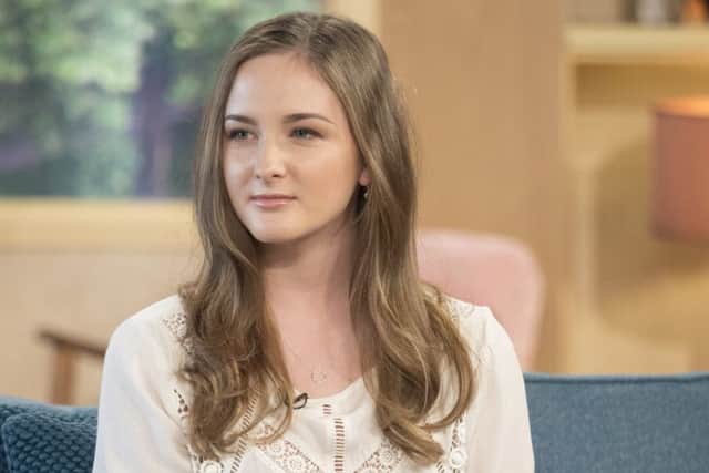Molly Young
 appears on 'This Morning' TV show in London. Picture: REX features