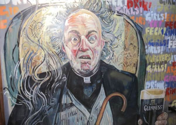The new mural includes Father Jack (pictured), Ted, Dougal and a whole host of other characters. Picture: Matt Marcus\Malones