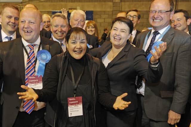 Cllr Graczyk celebrates with Scottish Tory Leader, Ruth Davidson last May.