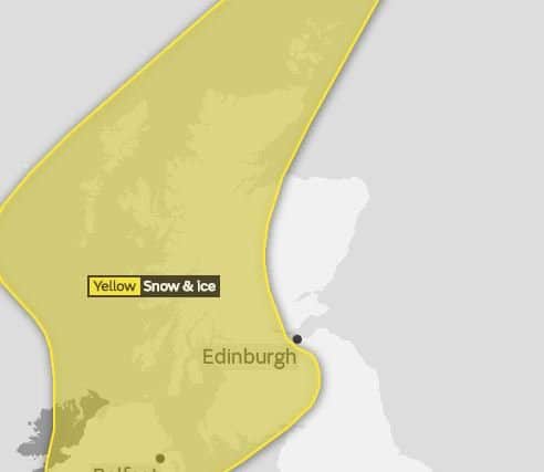 A weather warning is in place for much of the country. Picture; Met Office.