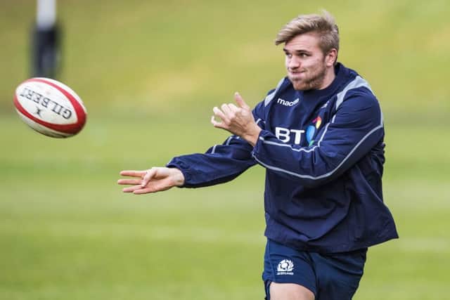 Chris Harris in training following his call-up to the starting XV which plays Wales in Cardiff