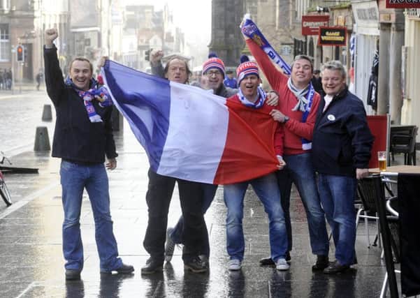 French rugby fans on the Royal Mile. Picture: Greg Macvean