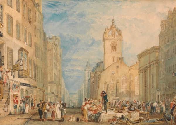 The High Street in Edinburgh, painted in 1818 by JMW Turner.