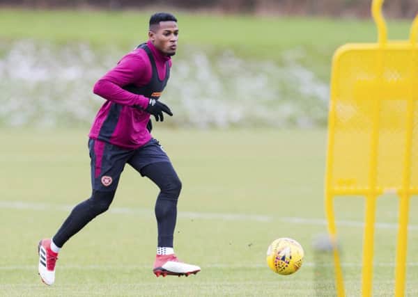 Could Joaquim Adao make his Hearts bow against St Johnstone? Picture: SNS Group