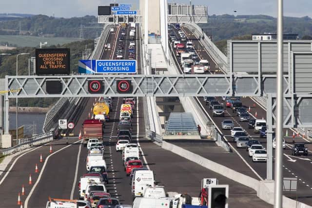 Traffic on the Queensferry Crossing. Picture: Alistair Linford