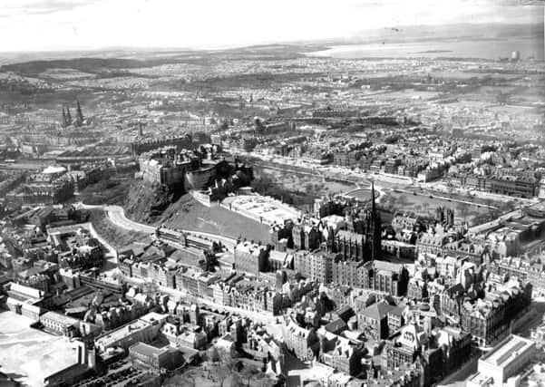 Aerial view of of Edinburgh Castle and central Edinburgh. Picture: TSPL