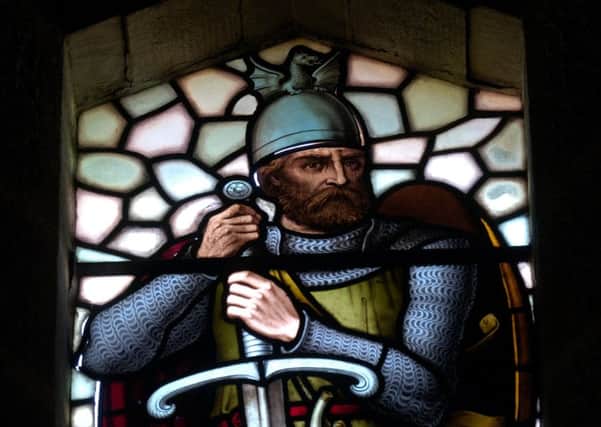 William Wallace, as depicted in stained glass at the National Wallace Monument at Stirling. PIC: Neil Hanna/TSPL.