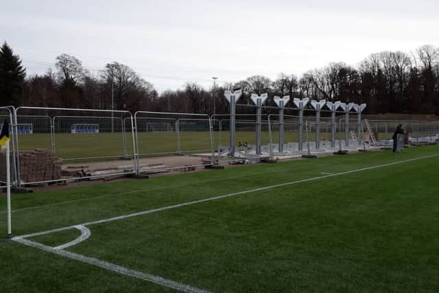 A small stand is being constructed at Riccarton
