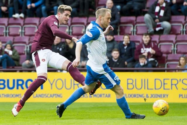 Kyle Lafferty opens the scoring for Hearts