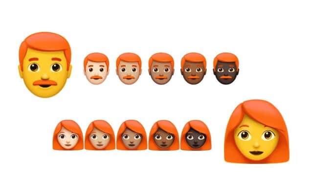 The redhead emoji is set to be released later this year. Picture: Emojipedia