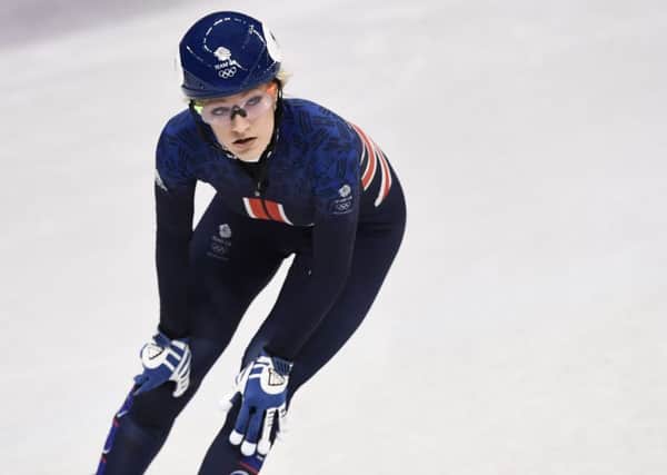Elise Christie won her 500m heat at the Gangneung Ice Arena on Saturday. Picture: AFP/Getty Images