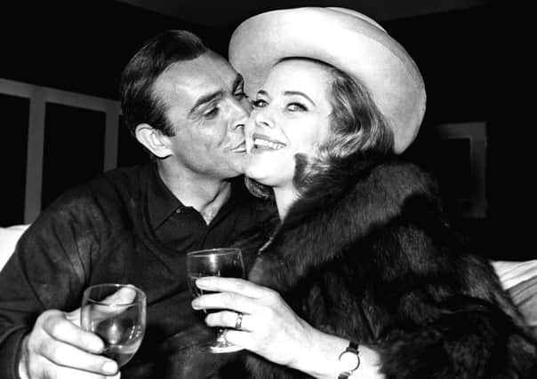 Sean Connery and Honor Blackman during a 1964 press conference at Pinewood Studios for the third Bond film, Goldfinger. Picture: PA Wire