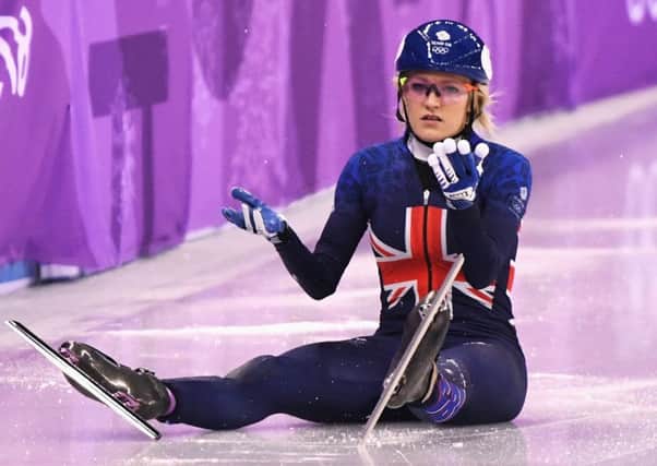 Elise Christie is left down and out in the 500m final