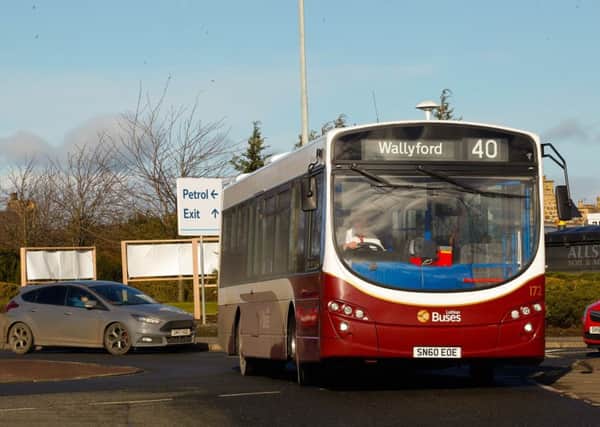 The Lothian Bus service number 40 at Hardengreen Tesco, Dalkeith