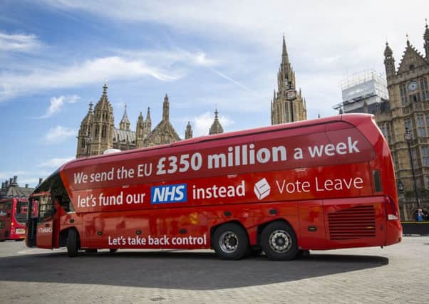 The infamous pledge on the pro-Brexit campaign bus (Picture: Getty Images)