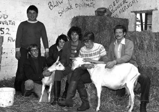 Volunteers and residents pictured at the Cyrenians farm in 1981