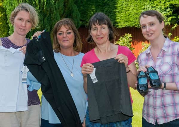 Linda Russell with Donna Squires, Penny Baillie and Julia Grindley from Edinburgh School Uniform Bank