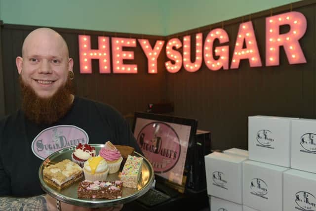 Ranaldi of Sugardaddy's shows off some of the tempting gluten free  cakes available in his bakery,