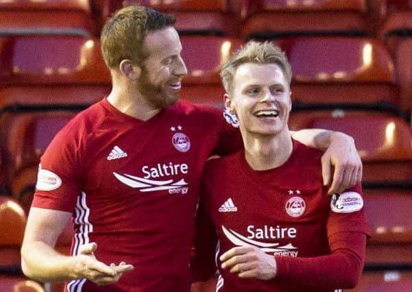 Aberdeen's Gary Mackay-Steven, right, and Adam Rooney will be a big danger at Easter Road
