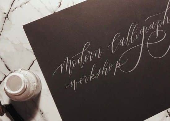 Calligraphy and wine tasting workshop at Toast, Leith