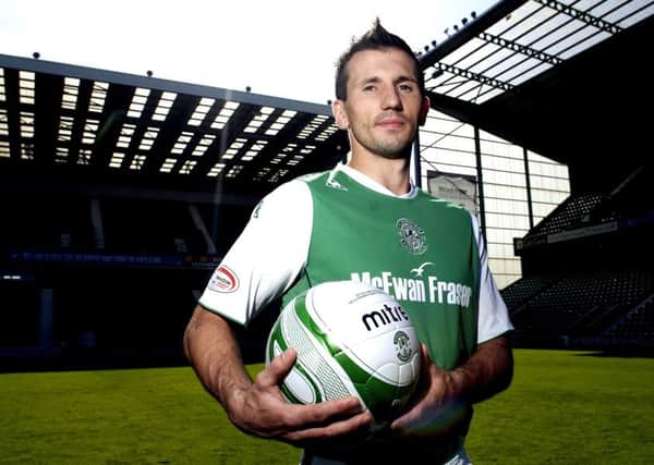 Liam Miller pictured at Easter Road on the day he signed for Hibs. Picture: Neil Hanna