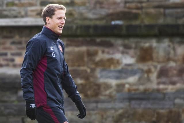 Hearts captain Christophe Berra will make his 150th league appearance for the Jambos against Ross County. Picture: SNS Group