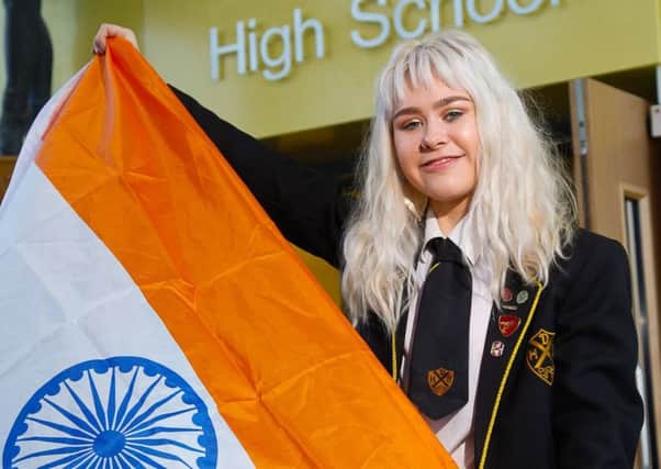 Dalkeith High School S6 pupil Lauren Pearson who is going to India for a year to teach English.