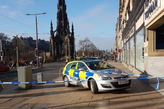 A cordon has been set up on Princes Street