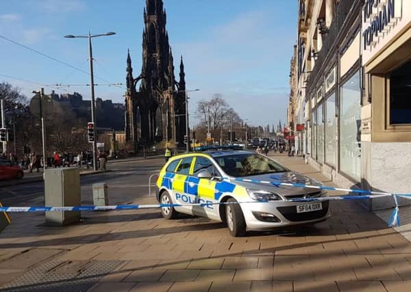 A cordon has been set up on Princes Street