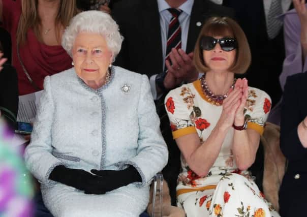 Queen Elizabeth and  Anna Wintour