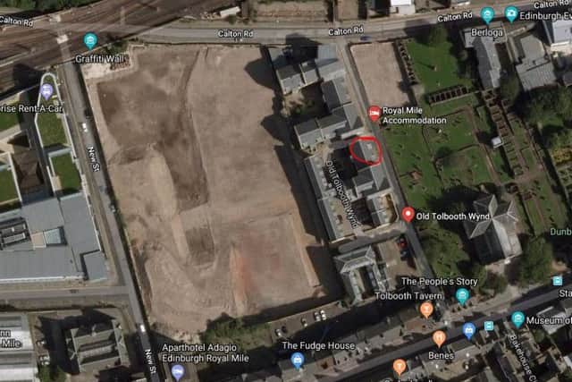 Royal Mile Accommodation circled. Picture; Google Maps