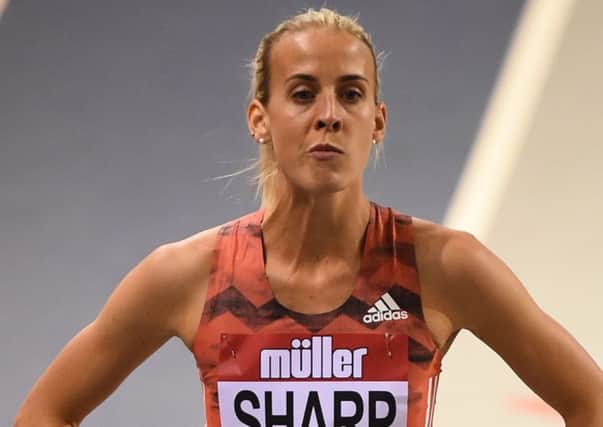 Lynsey Sharp prepares to compete in the women's 800 metres at the Glasgow Indoor Grand Prix