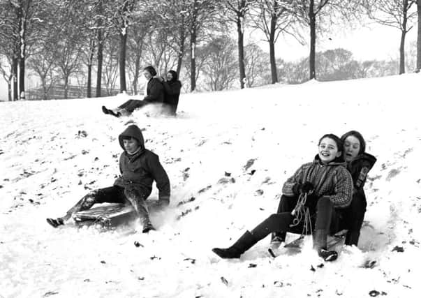 Children sledging in Inverleith Park in Edinburgh. Picture: Ian Brand